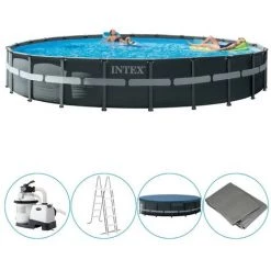 Piscine Tubulaire Intex Ronde 732x132 Cm - Accessoires Inclus