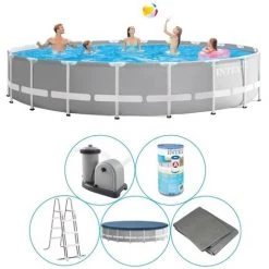 Piscine Tubulaire Intex Ronde 610x132 Cm - Accessoires Inclus