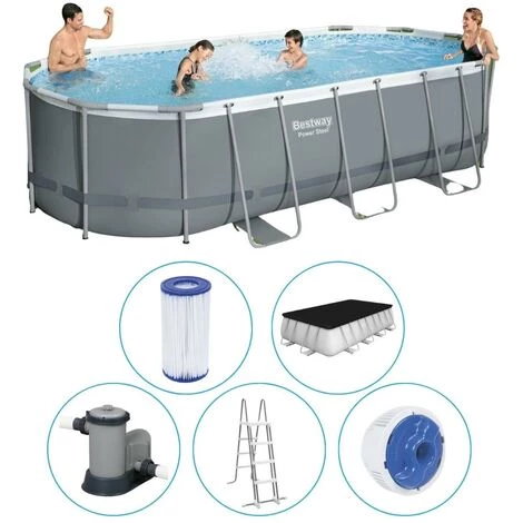 Piscine Tubulaire Bestway Ovale 549x274x122 Cm - Accessoires Inclus 3 Piscine Tubulaire Bestway Ovale 549x274x122 Cm - Accessoires Inclus