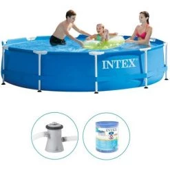 Piscine Tubulaire Intex Ronde 305x76 Cm - Avec Pompe De Filtration
