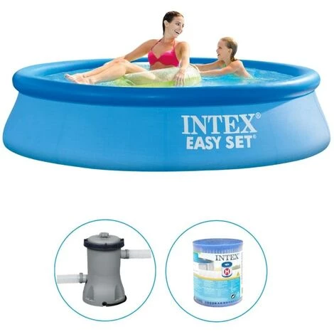 Piscine Gonflable Intex Ronde 244x61 Cm - Avec Pompe De Filtration 3 Piscine Gonflable Intex Ronde 244x61 Cm - Avec Pompe De Filtration