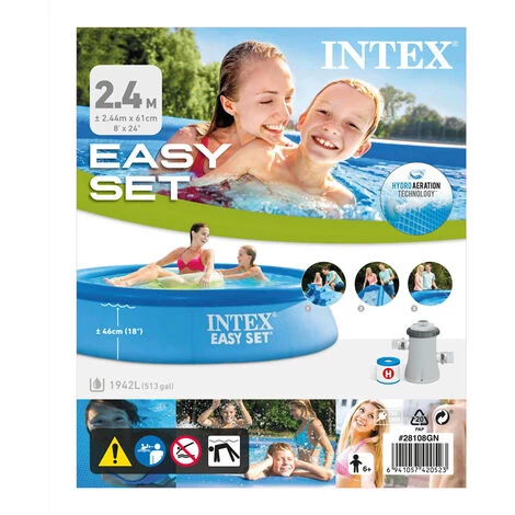 Piscine Gonflable Intex Ronde 244x61 Cm - Avec Pompe De Filtration 7 Piscine Gonflable Intex Ronde 244x61 Cm - Avec Pompe De Filtration – Image 5