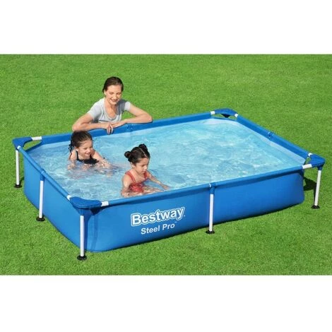 Bestway - Steel Pro - Piscine Tubulaire - 221x150x43 Cm - Rectangulaire 4 Bestway - Steel Pro - Piscine Tubulaire - 221x150x43 Cm - Rectangulaire – Image 2