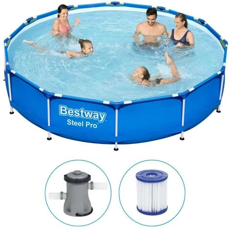 Piscine Tubulaire Bestway Ronde 366x76 Cm - Avec Pompe De Filtration 3 Piscine Tubulaire Bestway Ronde 366x76 Cm - Avec Pompe De Filtration
