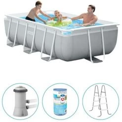 Piscine Tubulaire Intex Rectangulaire 300x175x80 Cm - Avec Pompe De Filtration