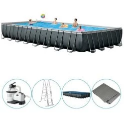 Piscine Tubulaire Intex Rectangulaire 975x488x132 Cm - Accessoires Inclus