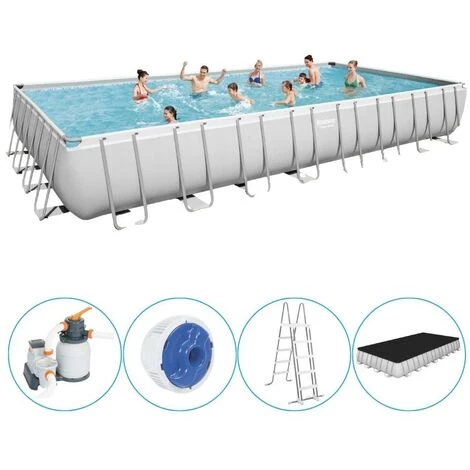 Piscine Tubulaire Bestway Rectangulaire 956x488x132 Cm - Accessoires Inclus 3 Piscine Tubulaire Bestway Rectangulaire 956x488x132 Cm - Accessoires Inclus