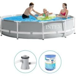 Piscine Tubulaire Intex Ronde 305x76 Cm - Avec Pompe De Filtration