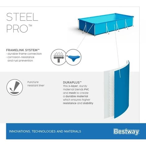 Piscine Tubulaire Bestway Rectangulaire 400x211x81 Cm - Steel Pro Pools 7 Piscine Tubulaire Bestway Rectangulaire 400x211x81 Cm - Steel Pro Pools – Image 5