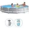 Piscine Tubulaire Intex Ronde 366x76 Cm - Avec Pompe De Filtration