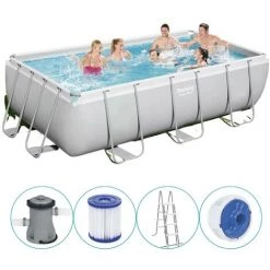 Piscine Tubulaire Bestway Rectangulaire 404x201x100 Cm - Avec Pompe De Filtration