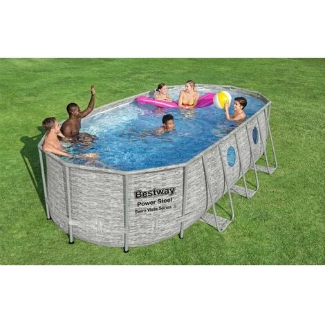 Piscine Tubulaire Bestway Ovale 549x274x122 Cm - Accessoires Inclus 4 Piscine Tubulaire Bestway Ovale 549x274x122 Cm - Accessoires Inclus – Image 2