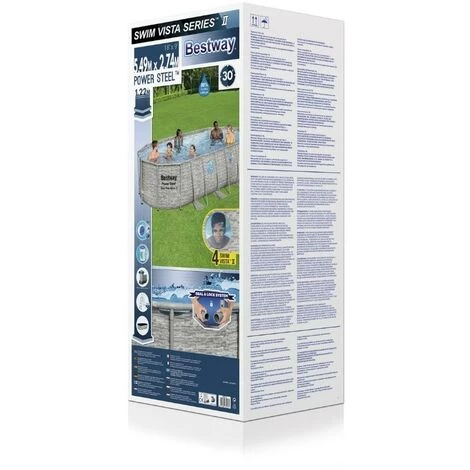 Piscine Tubulaire Bestway Ovale 549x274x122 Cm - Accessoires Inclus 6 Piscine Tubulaire Bestway Ovale 549x274x122 Cm - Accessoires Inclus – Image 4