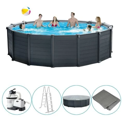 Piscine Tubulaire Intex Ronde 478x124 Cm - Accessoires Inclus 3 Piscine Tubulaire Intex Ronde 478x124 Cm - Accessoires Inclus