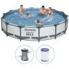 Piscine Tubulaire Bestway Ronde 427x107 Cm - Avec Pompe De Filtration