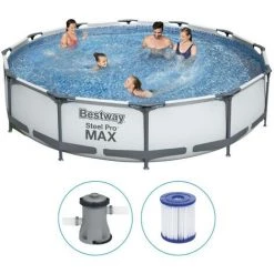 Piscine Tubulaire Bestway Ronde 366x76 Cm - Avec Pompe De Filtration