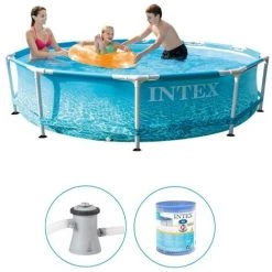 Piscine Tubulaire Intex Ronde 305x76 Cm - Avec Pompe De Filtration