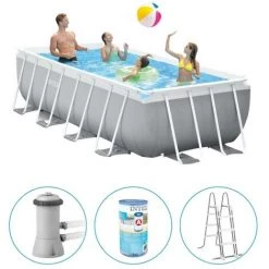 Piscine Tubulaire Intex Rectangulaire 400x200x100 Cm - Avec Pompe De Filtration