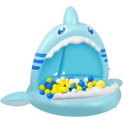 LTS FAFA Piscine Pour Bébé, Pataugeoire Gonflable Requin Pour Jeunes Enfants Avec Jet D'eau Et Auvent, Aire De Jeux Pour Intérieur Extérieur Tente Piscine Pliable Bebe -Piscine Soldes Boutique 58824804 5