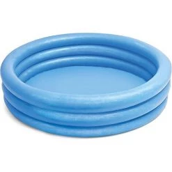 LTS FAFA Pataugeoire Pour Enfants, Pataugeoire à 3 Anneaux En Bleu Avec Patchs De Réparation, 147x33cm, Env. Piscine De 288 Litres