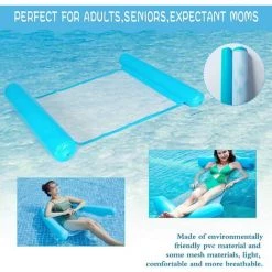 LTS FAFA Hamac Gonflable,Matelas Gonflable Flottant,Pliable Hamac D'eau,Hamac D'eau 4 En 1,Les Meilleurs Cadeaux D'été Pour Adultes Et Enfants (Bleu Clair) -Piscine Soldes Boutique 58824874 4