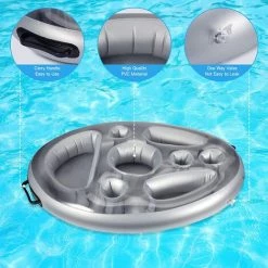 LTS FAFA Porte Gobelet Gonflable, Plateau Flottant Pour Piscine, Porte Bière Flottant PVC, Plateau Gonflable Bar Flottant Spa Pour Plage Eau Jouets Soirée Piscine -Piscine Soldes Boutique 58824876 2