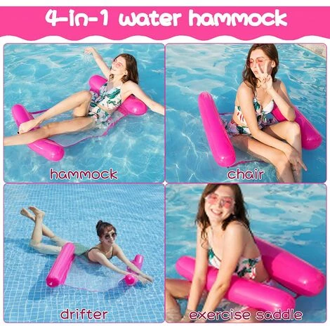 LTS FAFA Hamac Gonflable Piscine,Hamac Gonflable,Matelas Gonflable Flottant,Pliable Hamac D'eau,Hamac D'eau 4 En 1,Les Meilleurs Cadeaux D'été Pour Adultes Et Enfants (Rose) 4 LTS FAFA Hamac Gonflable Piscine,Hamac Gonflable,Matelas Gonflable Flottant,Pliable Hamac D'eau,Hamac D'eau 4 En 1,Les Meilleurs Cadeaux D'été Pour Adultes Et Enfants (Rose) – Image 2