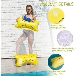 LTS FAFA Bow-Noeud Hamac Gonflable,Matelas Gonflable Flottant,Pliable Hamac D'eau,Hamac D'eau 4 En 1,Les Meilleurs Cadeaux D'été Pour Adultes Et Enfants (Jaune) -Piscine Soldes Boutique 58824935 3