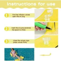 LTS FAFA Bow-Noeud Hamac Gonflable,Matelas Gonflable Flottant,Pliable Hamac D'eau,Hamac D'eau 4 En 1,Les Meilleurs Cadeaux D'été Pour Adultes Et Enfants (Jaune) -Piscine Soldes Boutique 58824935 4