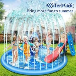 LTS FAFA Peradix Tapis De Jet D'eau, PVC Durable Sprinkler Splash Pad, Jouets D'arrosage Pour Enfants, Jouets D'eau Exterieur D'Eté Pour Piscine Jardin Plage (Bleu) -Piscine Soldes Boutique 58825061 4
