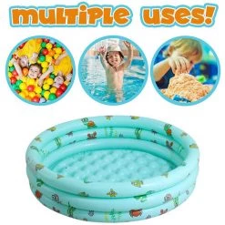 EINEMGELD Piscine Gonflable Pour Enfants, Piscine, Pataugeoire Ronde à 3 Anneaux Pour Bébé Pour L'extérieur Et L'intérieur, Piscine Pour Tout-petits, Piscine à Balles, Pêche, Centre De Jeux Pour Jardin. -Piscine Soldes Boutique 58996176 5