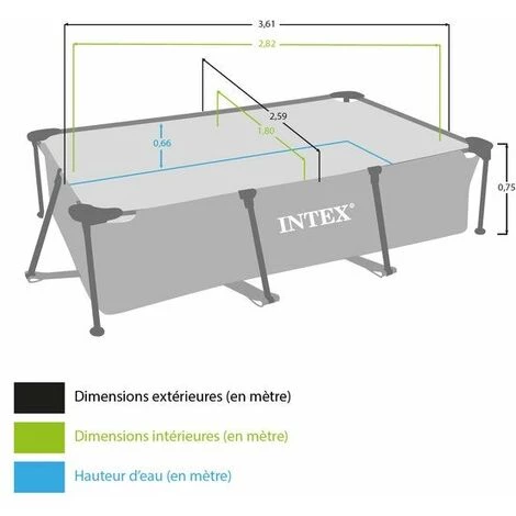 INTEX Piscine Tubulaire Metal Frame Junior Intex, L.3 X L.2 X H.0.75 M 5 INTEX Piscine Tubulaire Metal Frame Junior Intex, L.3 X L.2 X H.0.75 M – Image 3