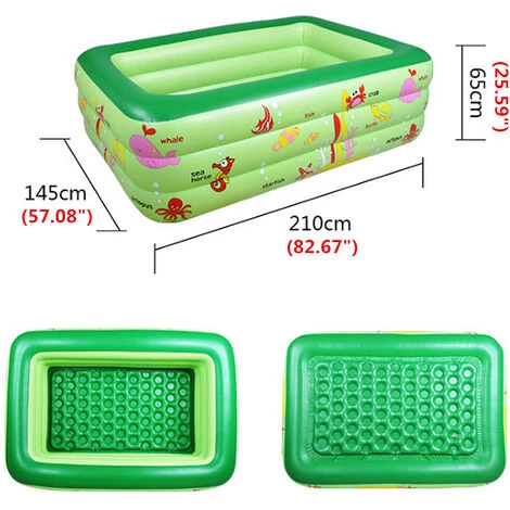 COXOLO Piscine Gonflable 3 Couches Rectangulaire 210 X 145 X 65 Cm 6 COXOLO Piscine Gonflable 3 Couches Rectangulaire 210 X 145 X 65 Cm – Image 4