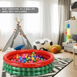 LIFCAUSAL Piscines Gonflables Pour Enfants 3 Anneaux Pastèque Pataugeoire 119,4 X 30,5 Cm Piscine Gonflable Pour Bébé Pataugeoires Pour Jardin Arrière Centre De Natation Extérieur Piscine à éclaboussures D'eau Piscine Pour Bébé Piscine à Balles -Piscine Soldes Boutique 59147381 5