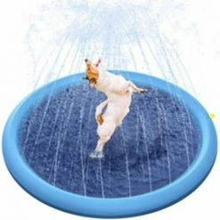 LTS FAFA Tapis De Jet D'eau, Tapis De Pulvérisation Antidérapant 0,55mm Épaisseur Anti-Déchirure, Splash Pad PVC Durable, Jet Fontaine Réglable, Jeu D'eau Exterieur Été Pour Enfant Adulte Chien,L Ø150cm -Piscine Soldes Boutique 59153739 4