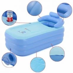 LTS FAFA Portable Adulte Spa Pliable En PVC Baignoire De Bain Gonflable Piscine Enfant Piscine Gonflable Bleu -Piscine Soldes Boutique 59153762 4