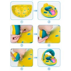 LTS FAFA Anneau De Natation Portable Pour Bébés Avec Pare-soleil Anneau De Natation Gonflable Pour Enfants -Piscine Soldes Boutique 59153792 3