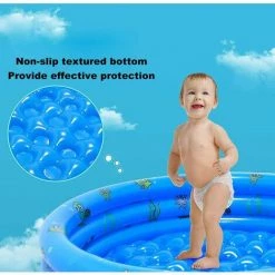 MACARON Piscine Gonflable Enfant, Ronde Ocean Life Épaissi Piscine Gonflable Familiale Baignoire Pataugeoire Gonflable Pour Jardins Et Faire, 3 Boudins Diamètre 130 Cm Hauteur 35 Cm,Vert LO-Ron -Piscine Soldes Boutique 59333923 5