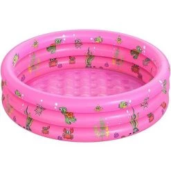 MACARON Piscine Gonflable Enfant Pataugeoire Ronde Ocean Life Épaissi Piscine Gonflable Familiale Pour Le Jardin Pour Enfants Adultes Familles 3 Boudins Diamètre 100*35 Cm LO-Ron