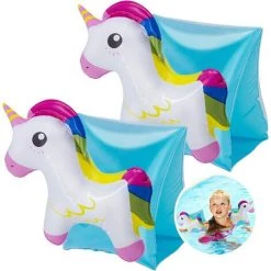 MACARON Brassard Piscine Enfant Gonflable Pour Plage Piscine Intérieure Brassards De Natation Dessinée Anneau De Natation Convient Aux Enfants De 2 à 6 Ans (1 Paire)LO-Ron