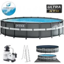 Piscine Ronde Intex Ultra Frame XTR Ø 549 Cm Hors Sol Couleur Gris 26330NP | Graphite -Piscine Soldes Boutique 59337303 2