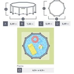Piscine Ronde Intex Ultra Frame XTR Ø 549 Cm Hors Sol Couleur Gris 26330NP | Graphite -Piscine Soldes Boutique 59337303 5