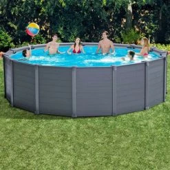 Piscine Ronde Intex Ø 478 Cm Hors Sol Couleur Graphite 26384NP | Graphite -Piscine Soldes Boutique 59337326 2