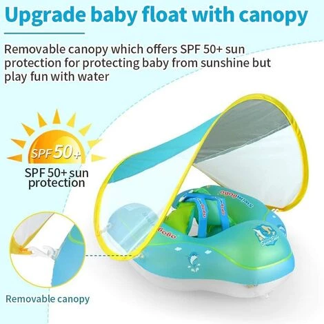 ZOLGINAH Ouée Bébé, Bouee Pour Bebe, Bébé Siège De Piscine Avec Auvent Amovible De Bouee Bebe, Bouée Gonflable Pour Enfants Anneau De Natation, Bouee Bebe Piscine Pour 6 - 36 Mois (L) 5 ZOLGINAH Ouée Bébé, Bouee Pour Bebe, Bébé Siège De Piscine Avec Auvent Amovible De Bouee Bebe, Bouée Gonflable Pour Enfants Anneau De Natation, Bouee Bebe Piscine Pour 6 - 36 Mois (L) – Image 3