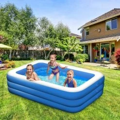 ZOLGINAH Piscines Gonflables, Piscine Familiale Pour Jardin Piscine Gonflable Rectangulaire Convient Aux Adultes Et Aux Enfant Pour Organiser Des Fêtes Aquatiques Dans Cour (210 X 150 X 60 Cm) 9 ZOLGINAH Piscines Gonflables, Piscine Familiale Pour Jardin Piscine Gonflable Rectangulaire Convient Aux Adultes Et Aux Enfant Pour Organiser Des Fêtes Aquatiques Dans Cour (210 X 150 X 60 Cm) -Piscine Soldes Boutique 59344205 3