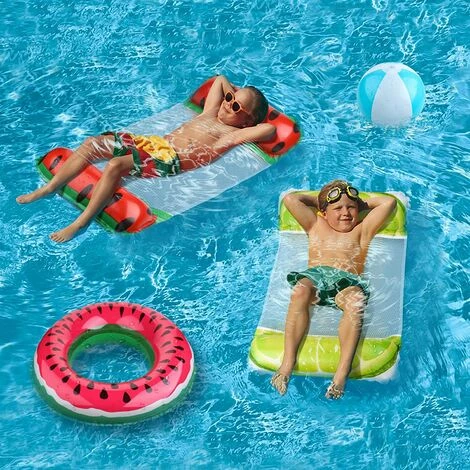 ZOLGINAH Hamac Flottant Piscine Pour Enfants, 2 Pièces Hamac Gonflable Pour Piscine Avec Anneau De Bain Pastèque Et Ballon De Plage, Multi-Usage Hamac De Piscine Portable Pour Garçons Et Filles (4Pcs) 7 ZOLGINAH Hamac Flottant Piscine Pour Enfants, 2 Pièces Hamac Gonflable Pour Piscine Avec Anneau De Bain Pastèque Et Ballon De Plage, Multi-Usage Hamac De Piscine Portable Pour Garçons Et Filles (4Pcs) – Image 5