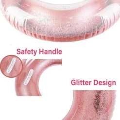 ZOLGINAH Bouée Gonflable, Durable Ronde Gonflable Avec Poignée Matelas D'air Pneumatique Radeau De Piscine Gonflable Flottant Piscine Flottante Anneau Adulte De Taille 120cm-Cercle Rose -Piscine Soldes Boutique 59346596 3