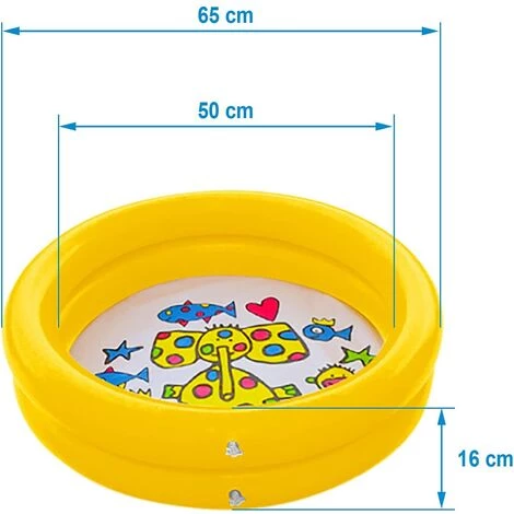 MACARON Pataugeoire Gonflable Pour Bébé - Portable - 65 Cm - Jaune LO-Ron 4 MACARON Pataugeoire Gonflable Pour Bébé - Portable - 65 Cm - Jaune LO-Ron – Image 2