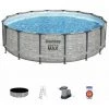 Kit Piscine Bestway POWER STEEL SWIM VISTA POOL Ronde Ø488x122cm Effet Pierre Grise