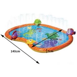 MACARON Tapis De Jeu Gonflable Durable Et Portable Pour Arroser Et éclabousser La Piscine - Jouets Essentiels Pour Enfants En Plein Air - Activités Familiales - Vie Marine - Tapis En PVC LO-Ron -Piscine Soldes Boutique 59402292 3